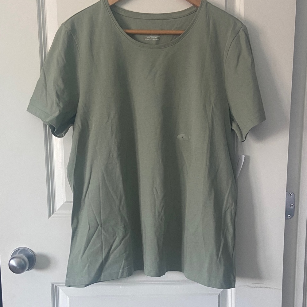 NWT Christopher & Banks Sage Green Cotton T-Shirt